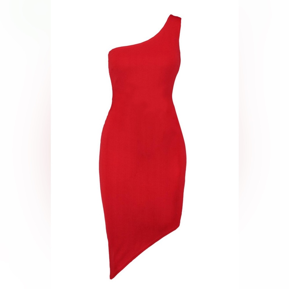 One Shoulder Asymmetric bodycon dress